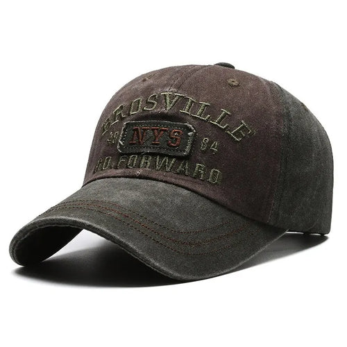 Four Seasons Men Baseball Cap Casual Distressed Washed Cotton Letter