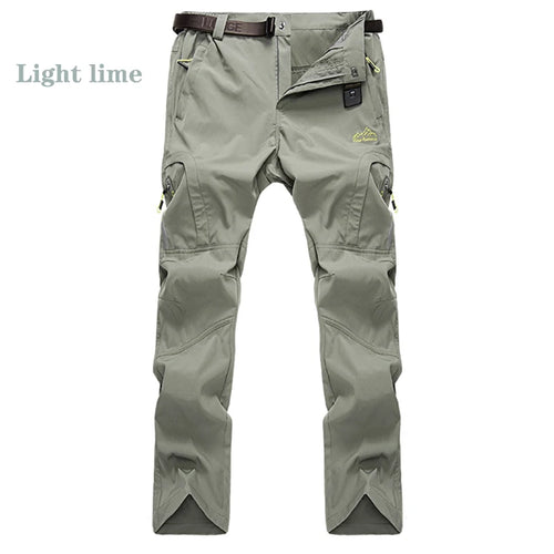 5XL Men's Outdoor Hiking Pants With Belt Quick-drying Waterproof