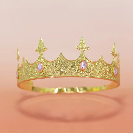 Trendy Vintage Baroque Crown Antique Bronze Elegant King Tiara Crown Adjustable Multicolor Prince Rhinestone Tiara Men