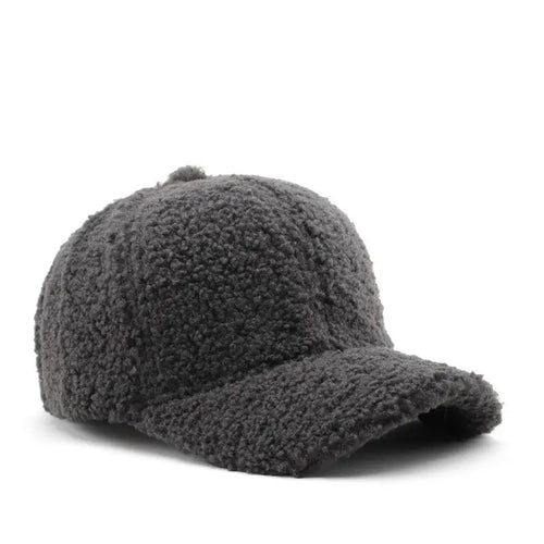 Autumn Winter Baseball Cap Women Artificial Lamb Wool Hats Keep Warm
