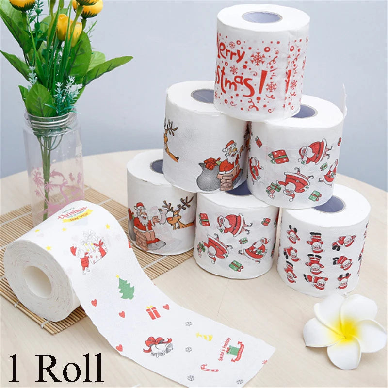 Christmas Decorative Printing Toilet Paper Color Printing Roll Paper