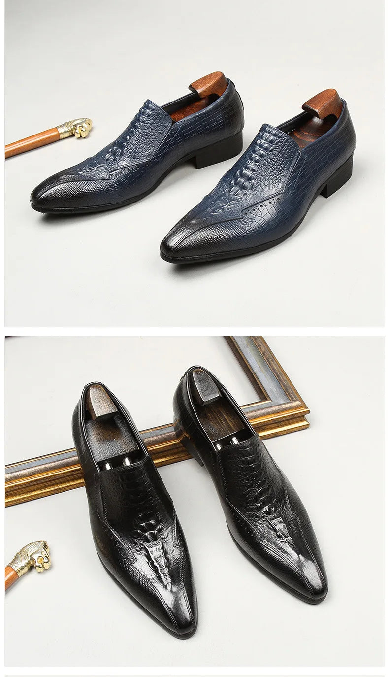 Fashions Slip-on Loafers Buckle Leather Shoe Daily Casual Shoes Men's Business Formal Office Shoes Original Designer British