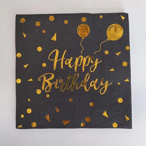 happy birthday Table Paper Napkins Elegant Tissue Beautiful Decor