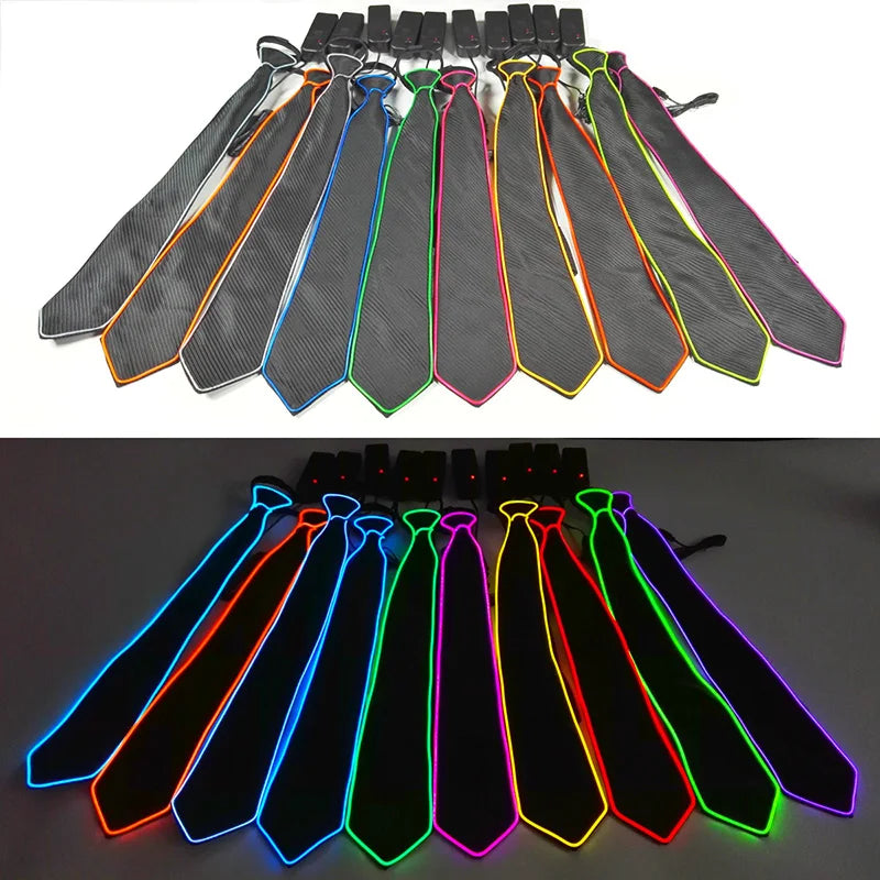 light up Men's hat and tie Led luminous Funny hat glowing Top Hat for Fluorescent club dance show props performances costumes