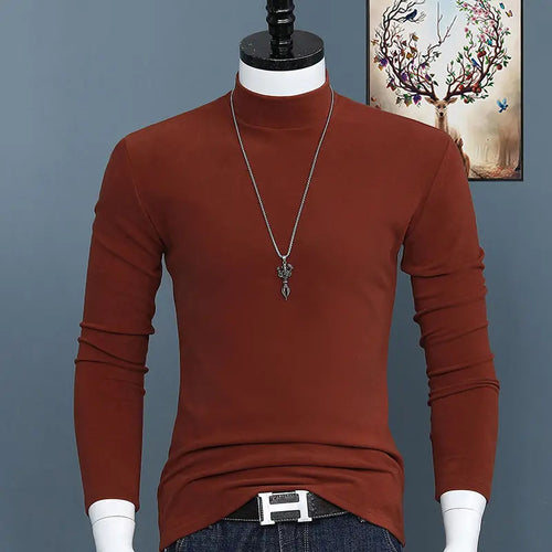 Luxury Korean Men's Oversized T-Shirt Solid Long Sleeve Base Shirt