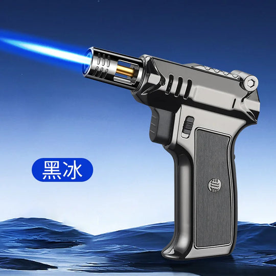 Outdoor Windproof Butane Gas Turbo Metal Lighter Multipurpose High Temperature Welding Gun Inflatable Lighter Men's Somking Tool