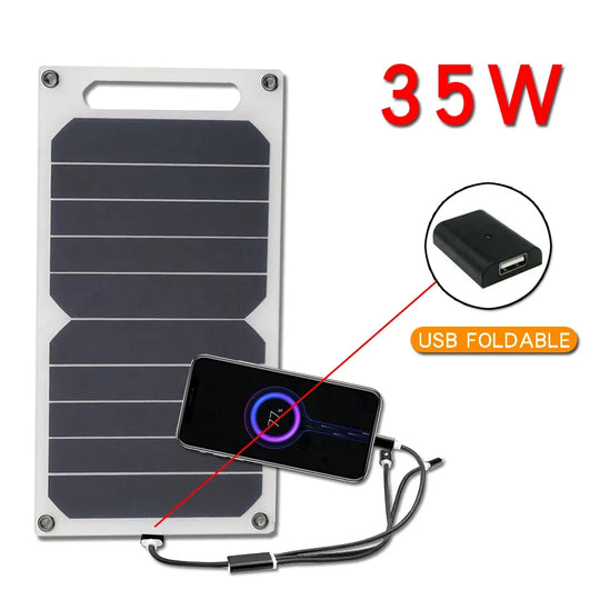USB 5V Solar Panel   System with Camping Charging for Power Banks and
