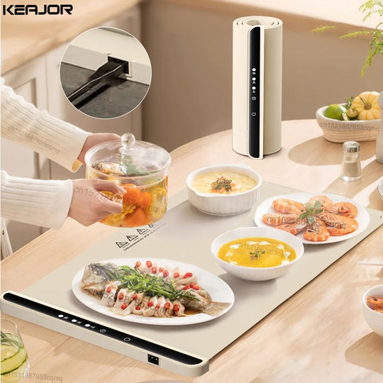 Electric Warming Tray Food Warmer Plate Foldable Portable Smart Food