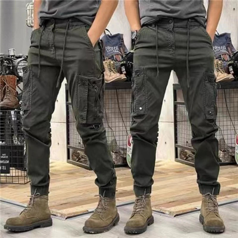 Military Tactical Cotton Cargo Pants for Mens Elastic Casual Trousers