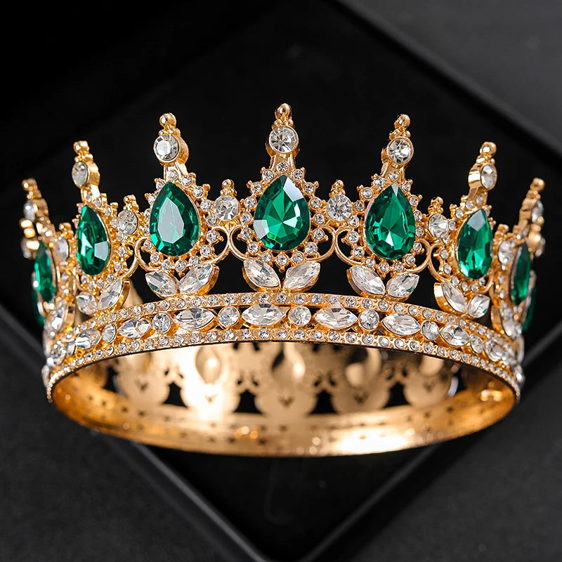 Baroque Crystal Tiaras And Crowns Rhinestone Prom Diadem Headband Crown Bridal Wedding Hair Accessories Jewelry Crown Tiara Gift