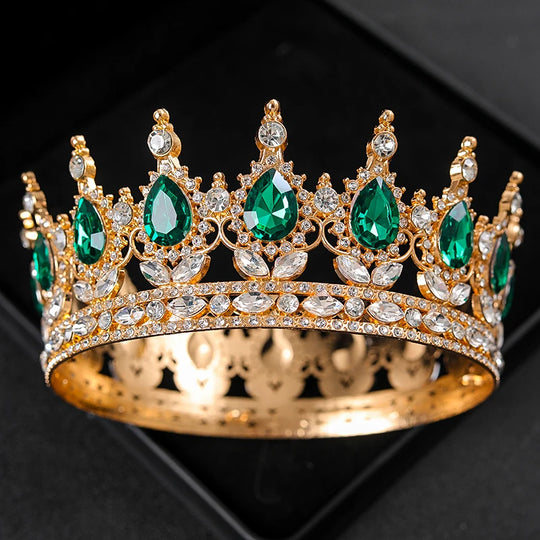 Baroque Crystal Tiaras And Crowns Rhinestone Prom Diadem Headband Crown Bridal Wedding Hair Accessories Jewelry Crown Tiara Gift
