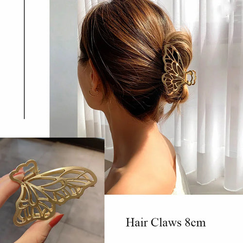 Fashion Metal Hair Claw For Women Gold Silver Color Cross Crab Hair