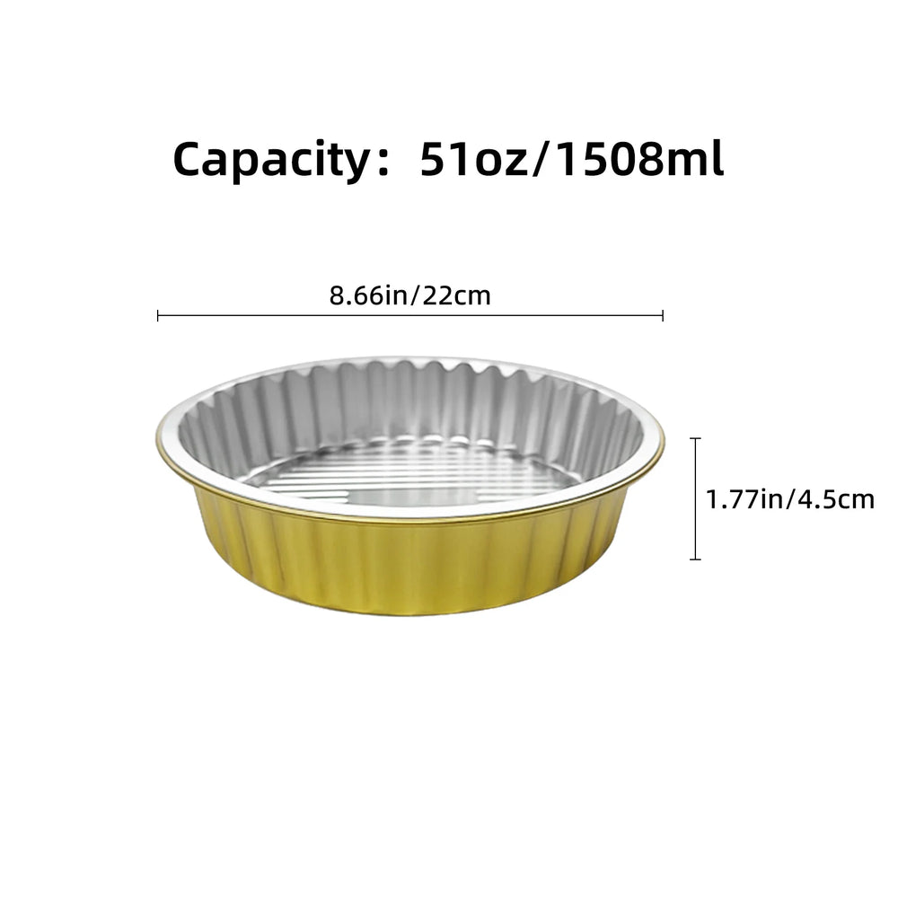 Heavy Duty Gold Aluminum Foil Pans 1508ml 10PCS, Disposable Thickened