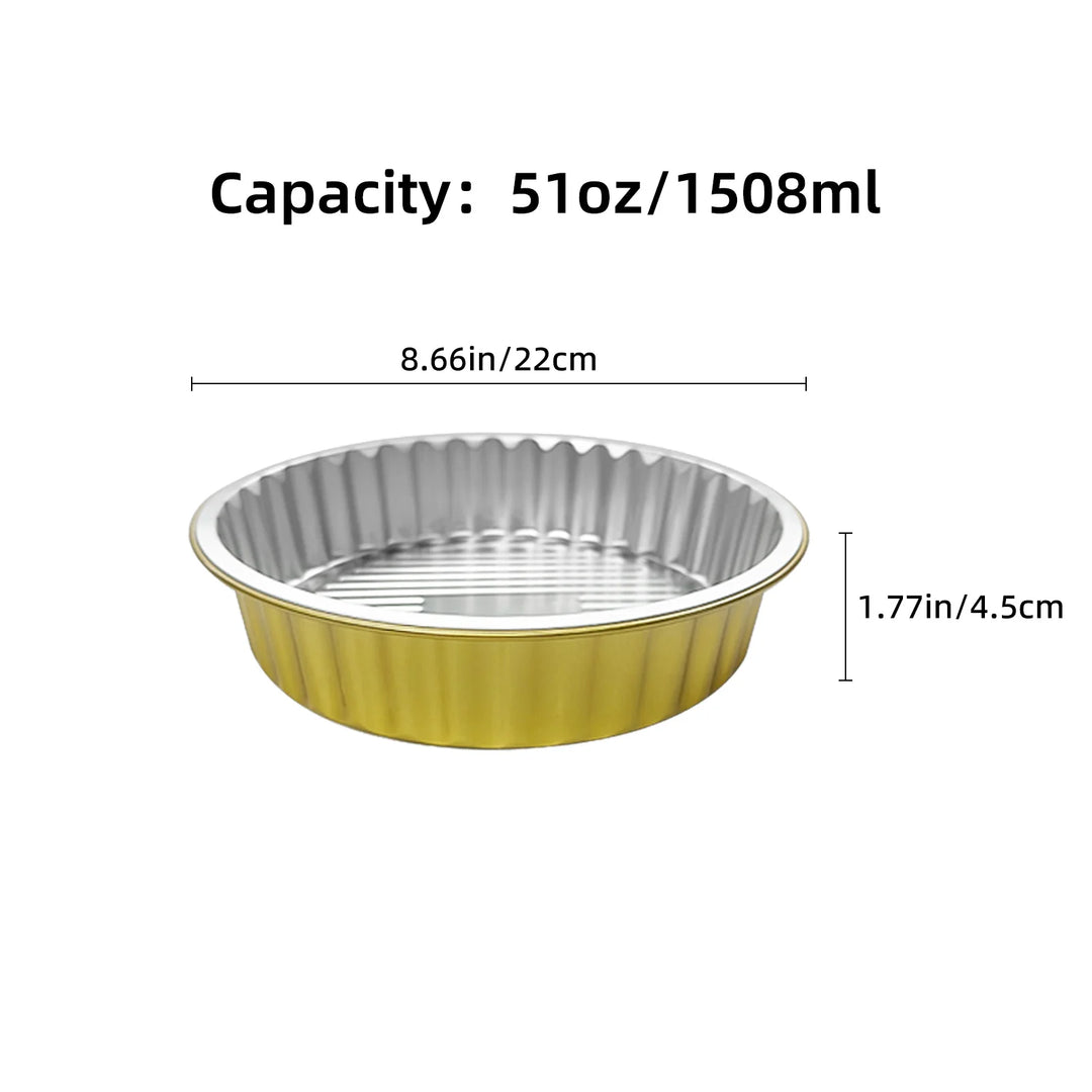 Heavy Duty Gold Aluminum Foil Pans 1508ml 10PCS, Disposable Thickened