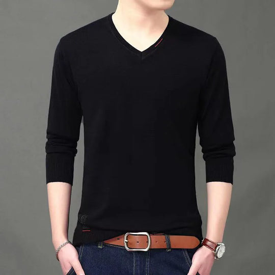 V-neck Knitted Long Sleeve Top