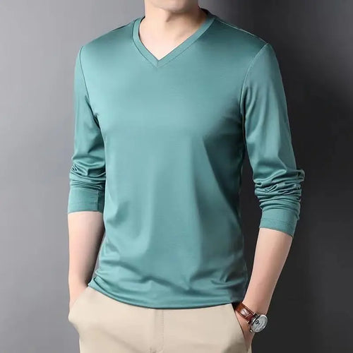 Fashion Luxury Men's Clothing Stylish V-Neck Men's Long Sleeve Casual