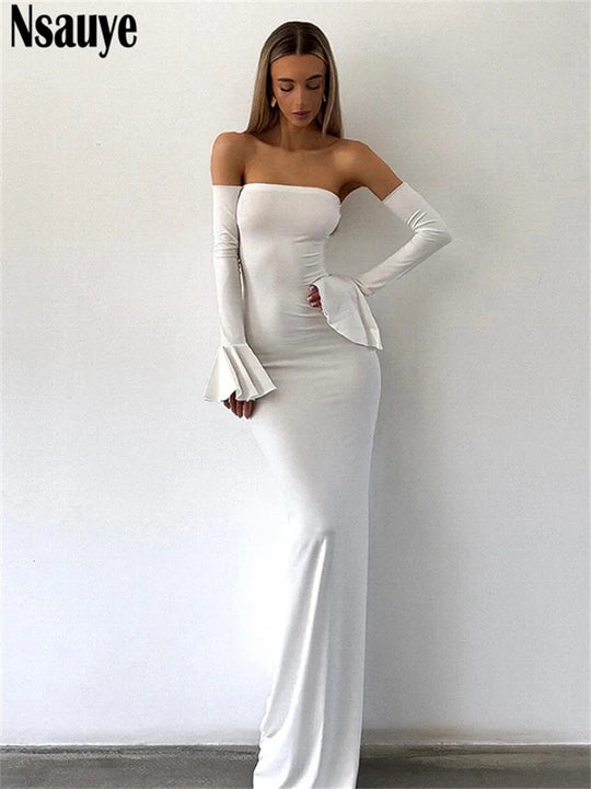 Nsauye Autumn Chic Elegant Women Sexy Evening Birthday Party Night