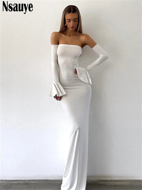 Nsauye Autumn Chic Elegant Women Sexy Evening Birthday Party Night