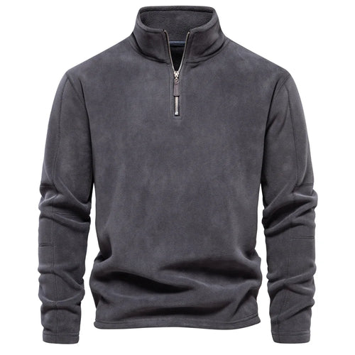 Autumn Winter New Warm Polo Shirts Men's Lamb Wool Sweatshirt Standing