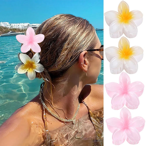 4Pcs Flower Hair Claw Clips for Women Fashion Large Hair Clips Beach