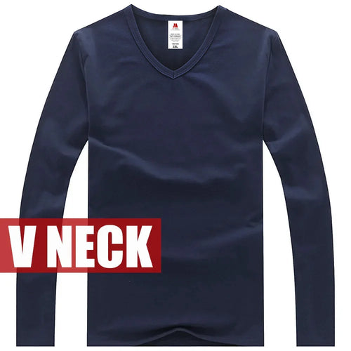 2024 Spring High-elastic Cotton T-shirts Male V Neck Tight T Shirt Hot
