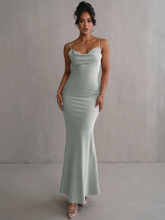 Mozision Floral Draped Backless Maxi Long Dress For Women Fashion