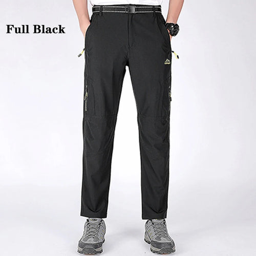 5XL Men's Outdoor Hiking Pants With Belt Quick-drying Waterproof