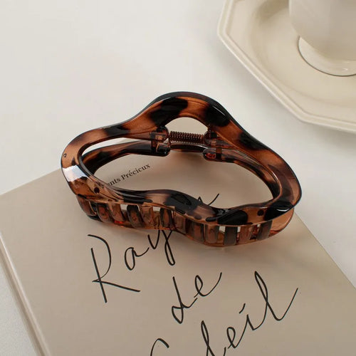 Irregular Hollow Out Hair Claws Clips Women Girls Tortoiseshell Large