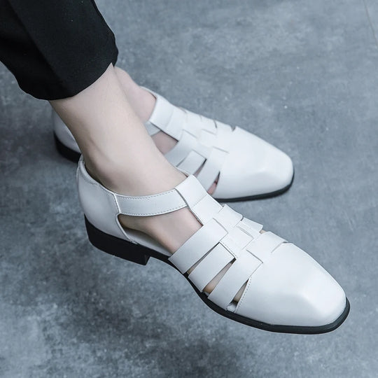 New Soft Leather Men's Sandals Outdoor Summer Beach Shoes Comfortable Male Roman Shoes All-match Sandaly Hollow Out Casual Shoes