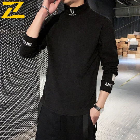 2023 Cashmere T-Shirts Men Long Sleeve Embroidery Letter T Shirt Homme