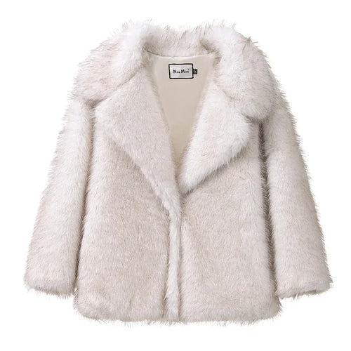 Neo Mint 2024 Winter Faux Fur Coat Women Brand Fashion Fluffy Fox Fur