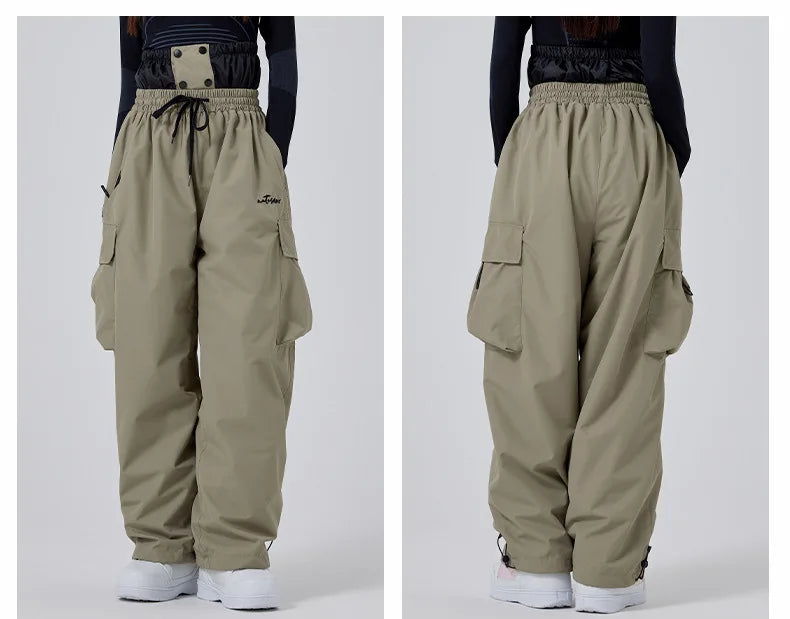 2025 Men Women Baggy Ski Pants Waterproof 15000 Windproof Loose