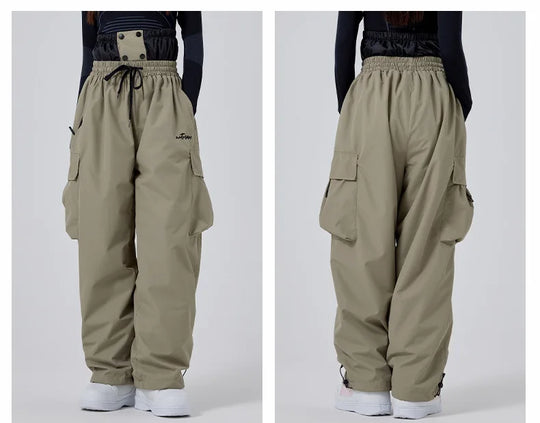 2025 Men Women Baggy Ski Pants Waterproof 15000 Windproof Loose