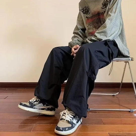 2024 New Men's Overalls Multi-Pocket American Hiphop Pants Men's Ins