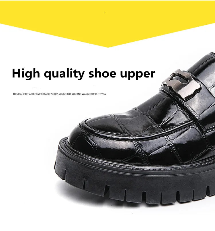 STRONGSHEN Men Oxford Shoes Leather Platform Casual Shoes Comfortable Formal Loafer Business Office Formal Dress Shoes 38-46