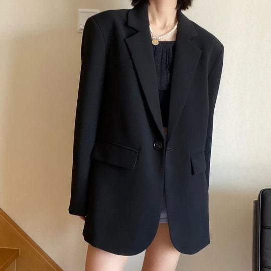 Solid Color Suit Commuting Jacket Female Korean Autumn Spring 2024 New