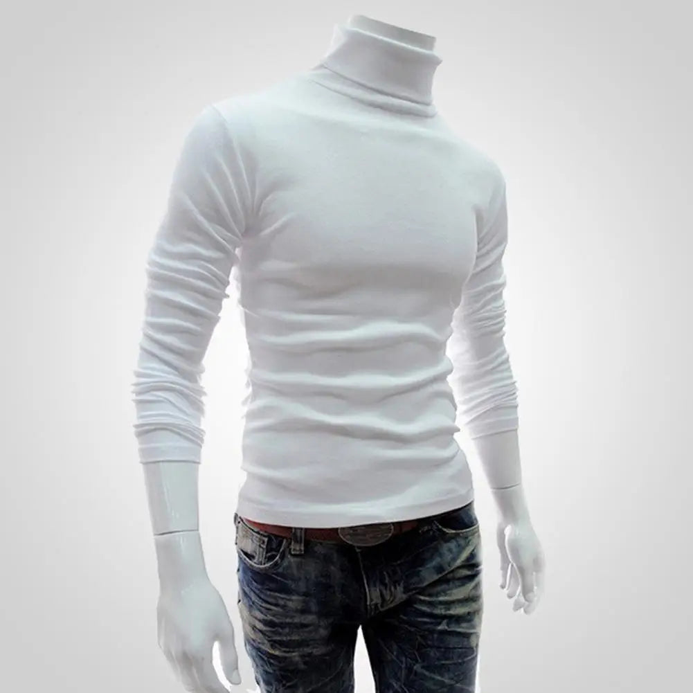Shirt Stretchy Soft Autumn Turtleneck Long Sleeve Solid Color Winter