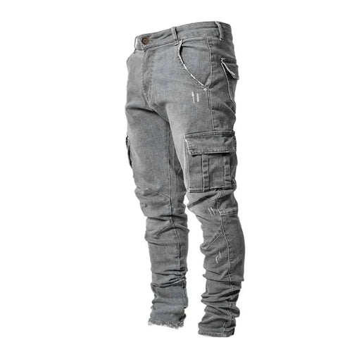 Autumn Winter New Men's Clothing Solid Color Stretch Multi-Bag Skinny