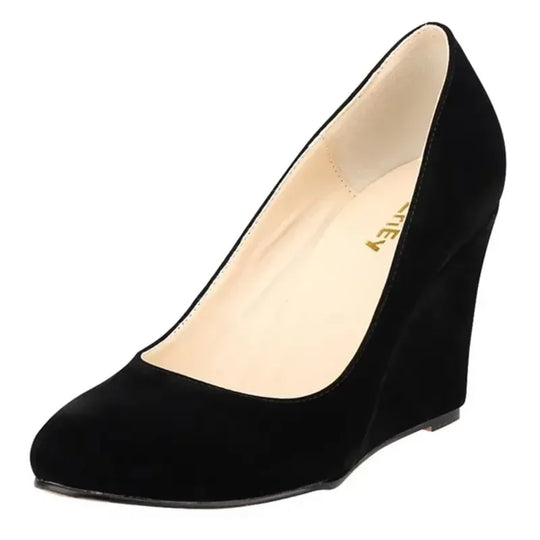 Women Wedge Shoes Spring Autumn Classic Sexy Pointed Toes Platform High Heels Pumps Black Office Lady Party Dress Wedding Shoe