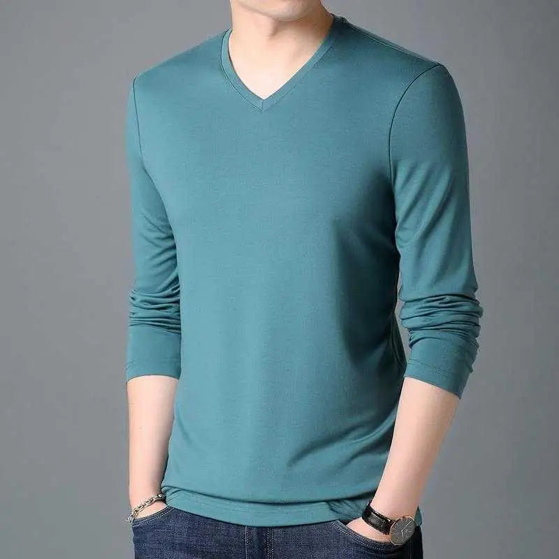 Oversize Smooth Shirts for Men 2023 New Arrival Jersey V-neck