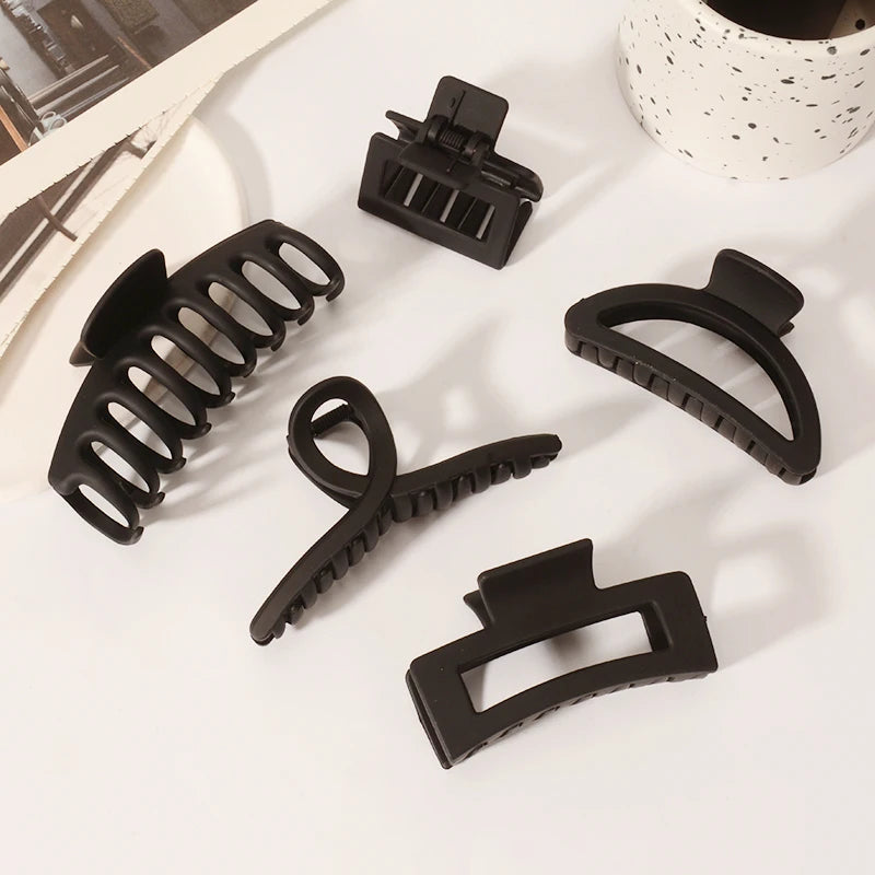 5PCS Frosted Hair Clips Simple Big Hair Claw Clips for Women Girls Thin Thick Curly Hair Jaw Clips Shark Clips Hair Accessories