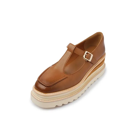 Fashion High Heels Cow Leather Women Wedges Shoes Elegant Ladies Party Shoes Brand Women Pumps Retro Woman Wedge Heel 6cm