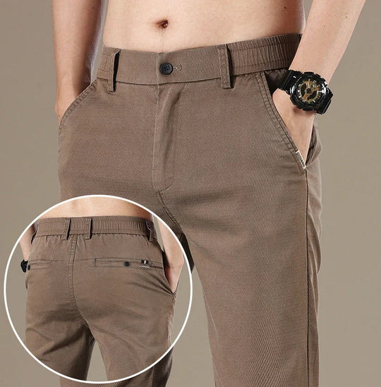 New 2025 Summer Lyocell Fabric Mens Casual Pants Hight Quality Fashion Slim Business Trousers Brand Elastic Soft Cargo Pants
