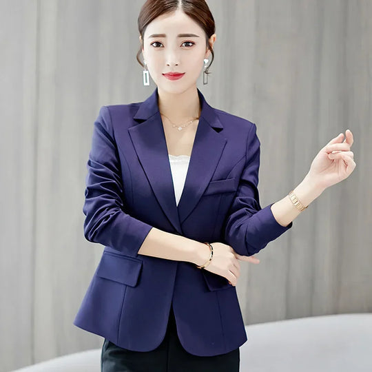 Black Women Blazer 2024 Formal Slim Blazers Lady Office Work Suit