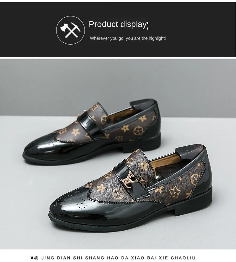 Summer British Slip-On Small Leather Shoes for Men, Lazy Korean Style Versatile Casual Leather Shoes for Men, Business Men's Sho