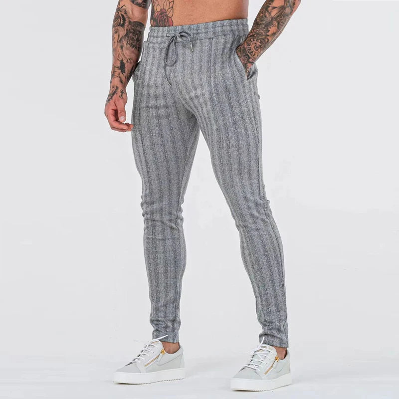 Men's custom logo gym track stacked sweatpants chino pants flared