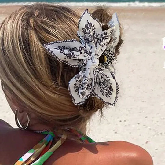 1pc new double-sided cashew flower love grabbing clip butterfly knot