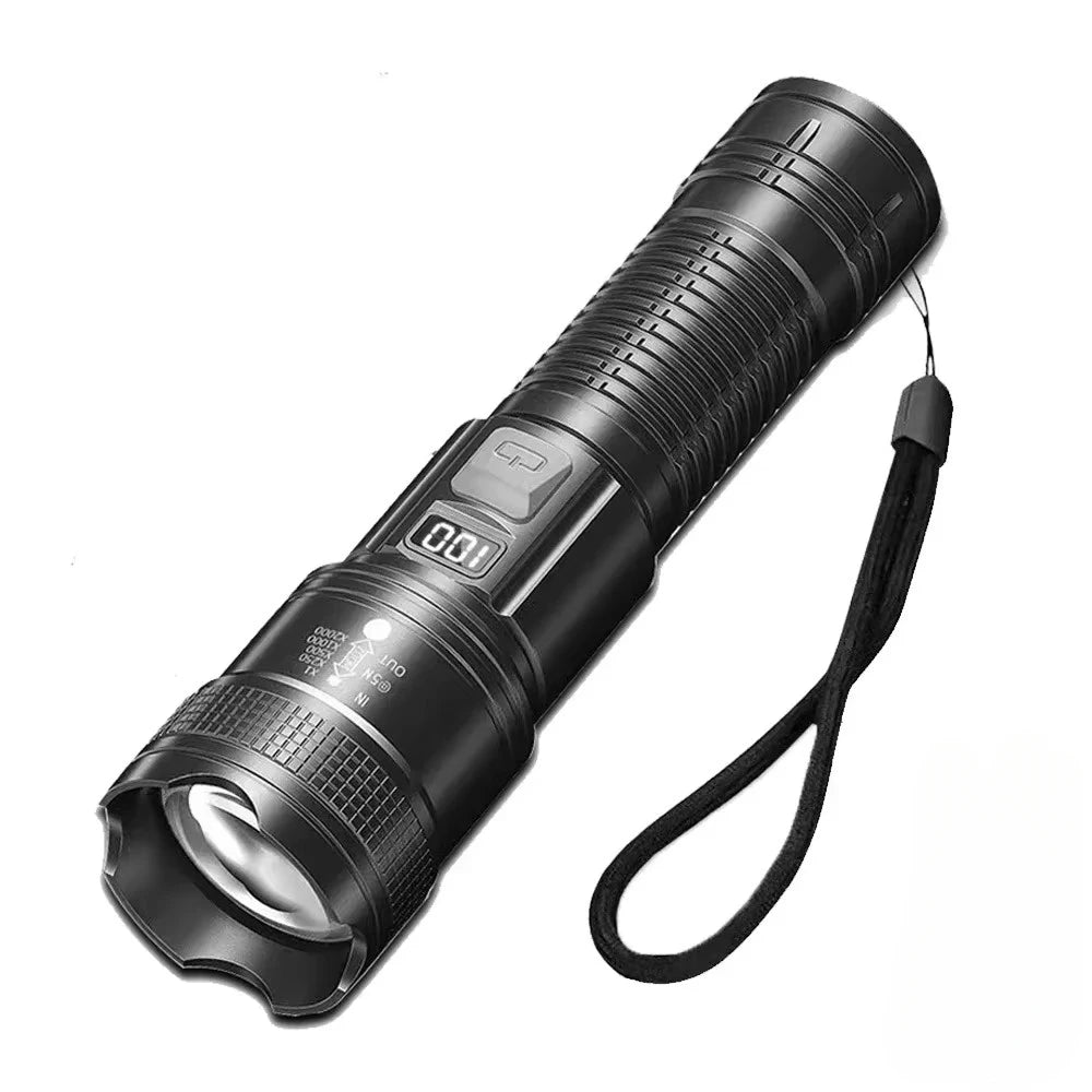 High Power LED Flashlight USB Rechargeable Torch Strong Light Flashlight Long Range Tactical Zoom Lamp Outdoor Camping Lantern