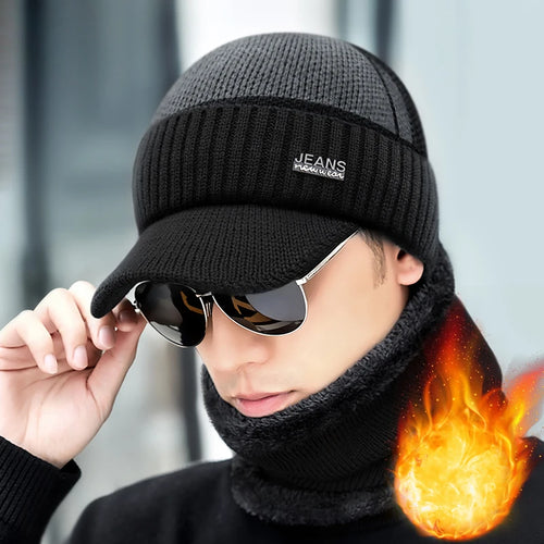 New Acrylic Woolen Hat For Winter And Elderly Fleece Thick Knitted Hat