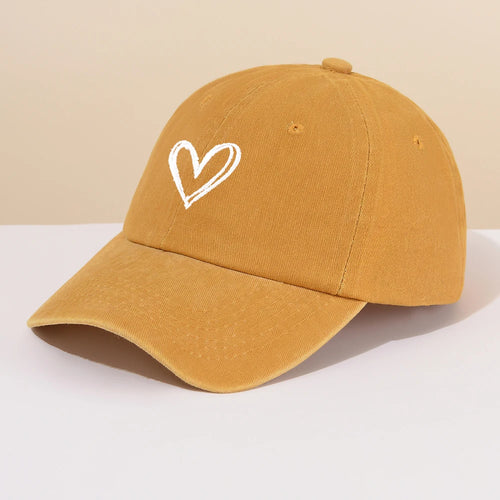 Spring/SummerHat Female Embroidered Peach Heart Wash Denim Baseball